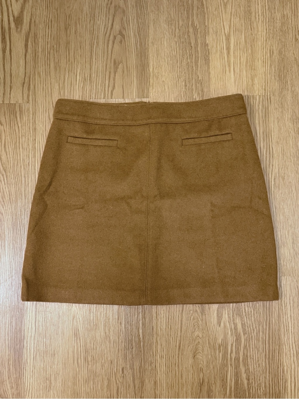 LOFT Classic Wool-Blend Brown Mini Skirt